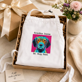 Personalized Dog Lover Artist Gift Adult Apron