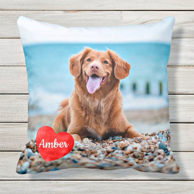 Personalized Dog Lover Custom Pet Photo Throw Pillow (Creator Uploaded)