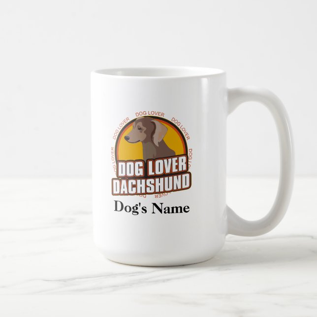 Personalized Dog Lover Dachshund Dog Breed Coffee Mug (Right)