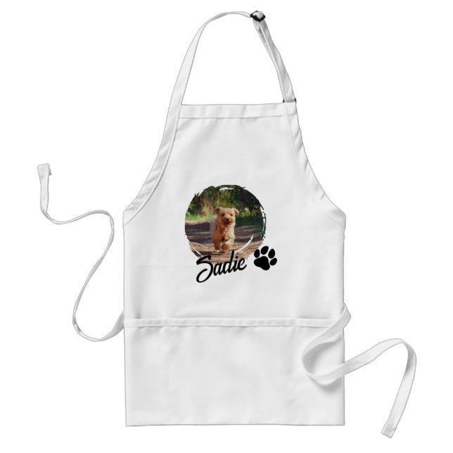 Personalized Dog Lover Gift - Custom Photo & Name Adult Apron (Front)