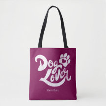 Personalized Dog Lover Hand-Lettered Burgundy
