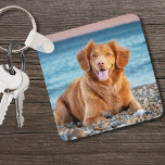 Personalized Dog Lover Keepsake Pet Photo Keychain<br><div class="desc">Create a personalized keepsake with this custom pet photo keychain, perfect for any dog mom, dog dad, or pet lover. Cherish your furry friend by adding your favorite photo, or use two different images for each side. This unique keychain makes a thoughtful gift for Christmas, birthdays, or as a special...</div>