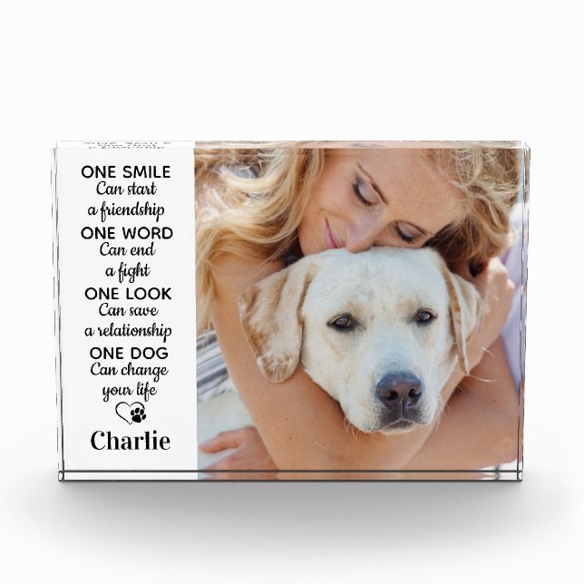 Personalized Dog Lover Quote Keepsake Pet Photo Block (Front)