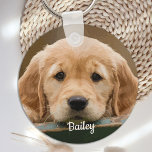 Personalized Dog Lover Simple Modern Pet Photo Keychain<br><div class="desc">Carry your pet with you everywhere you go with this custom pet photo keychain ! A must have for every dog mom and dog dad ! 
Personalized Dog Lover Simple Modern Pet Photo keychain</div>