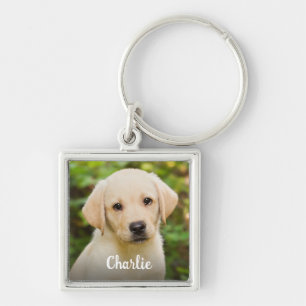 Personalized Dog Lover Simple Name Pet Photo Keychain