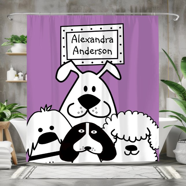 Personalized Dog Lover's Shower Curtain (Personalized Dog Lover's Shower Curtain)
