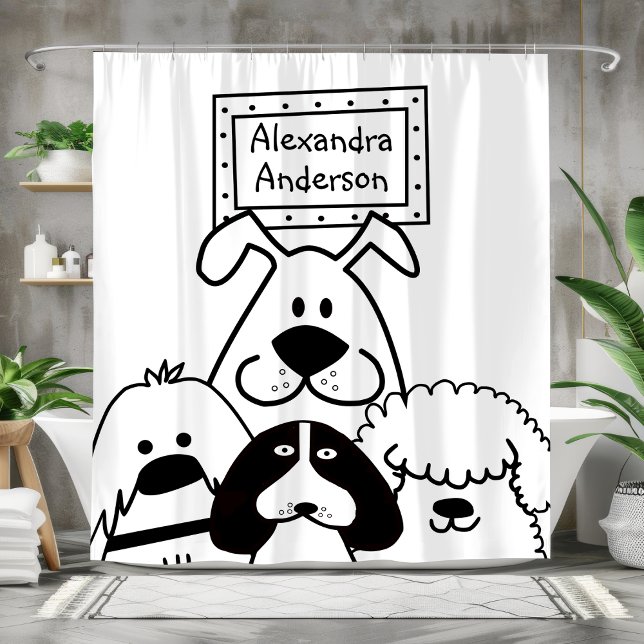 Personalized Dog Lover's Shower Curtain (Personalized Dog Lover's Shower Curtain)