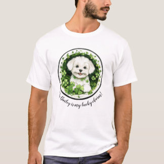 Personalized Dog Lucky Charm TShirt Maltese