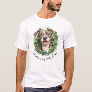Personalized Dog Lucky Charm TShirt Pitbull