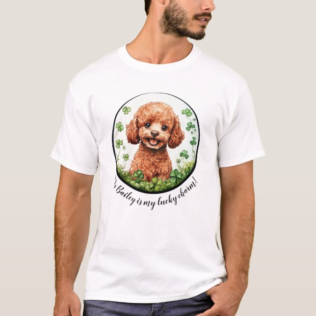 Personalized Dog Lucky Charm TShirt Poodle  (Front)