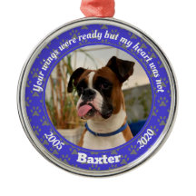 Personalized Dog Memorial Blue Paw Print