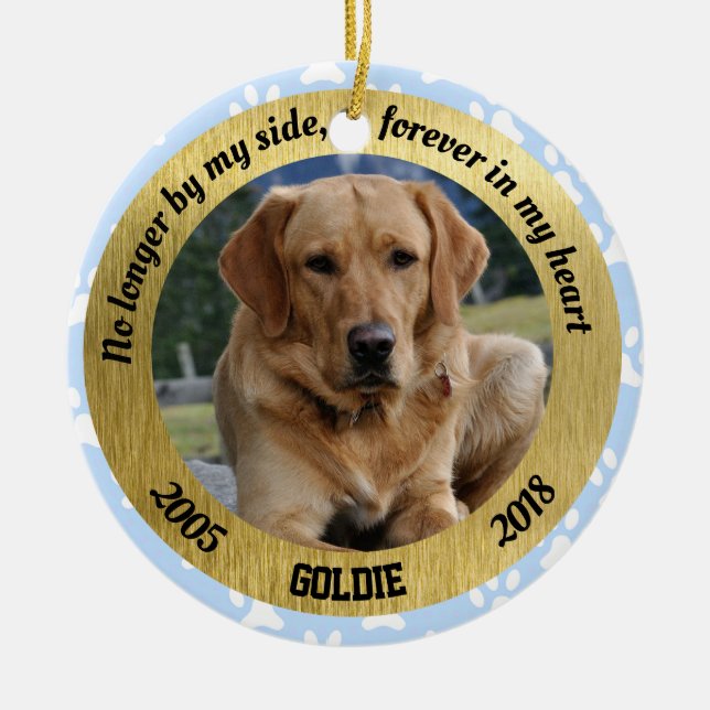 Personalized Dog Memorial Christmas Ceramic Ornament (Front)