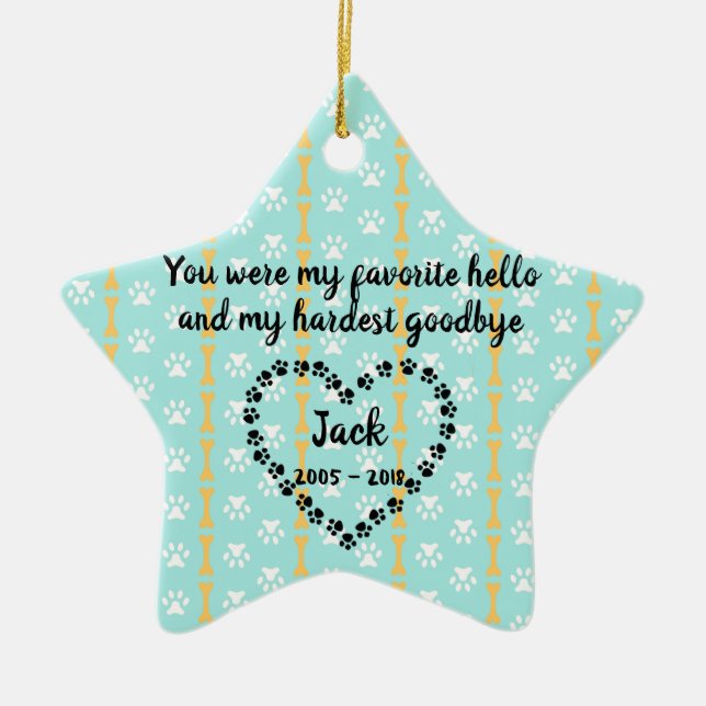 Personalized Dog Memorial Christmas Ornament (Front)