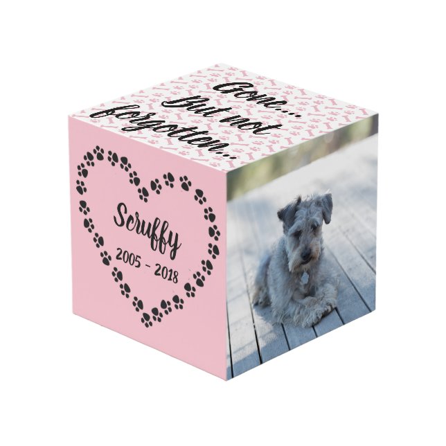 Personalized Dog Memorial Cube (Front Angled)