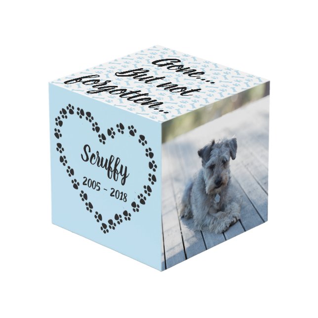 Personalized Dog Memorial Cube (Front Angled)