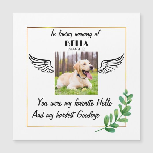 Personalized Dog Memorial Favor Sympathy Gift card (Front)