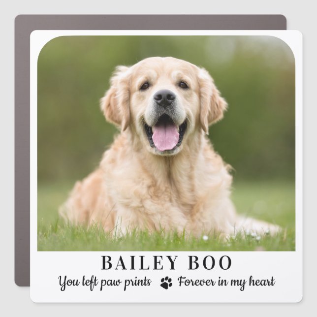 Personalized Dog Memorial Gift Custom Pet Photo Car Magnet (Front)