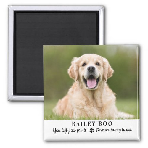 Personalized Dog Memorial Gift Custom Pet Photo Magnet - Honor your best friend with a custom photo memorial magnet. This unique pet memorials keepsake is the perfect gift for yourself, family or friends to pay tribute to your loved one. Quote " You left paw prints, forever in my heart " This dog memorial fridge magnet is perfect keepsake for dog mom, dog lovers, cat memorials.
Customize with favorite pet dog or cat photos, and name and dates.
COPYRIGHT © 2020 Judy Burrows, Black Dog Art - All Rights Reserved. Personalized Dog Memorial Gift Custom Pet Photo magnet 