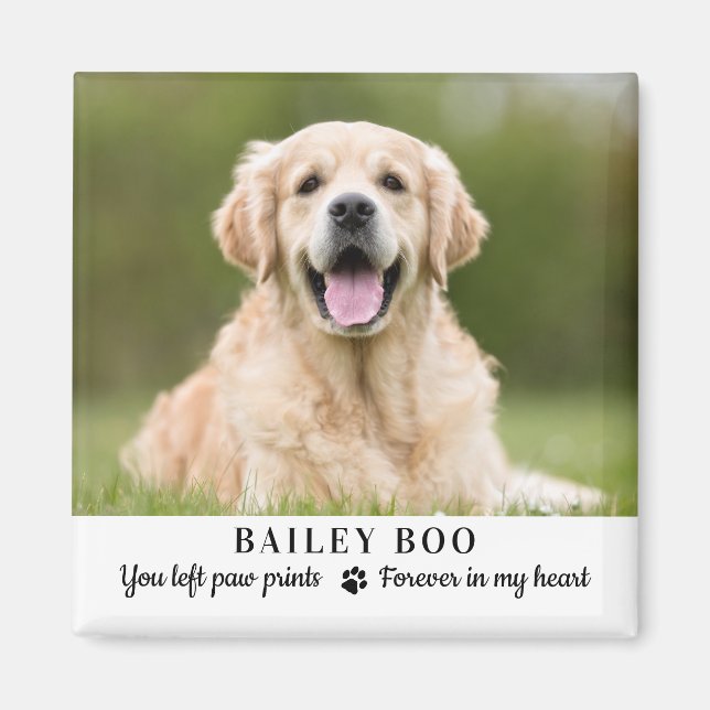 Personalized Dog Memorial Gift Custom Pet Photo Magnet (Front)