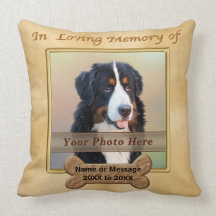 Personalized DOG Memorial Ideas, 2 Photos, Text Throw Pillow