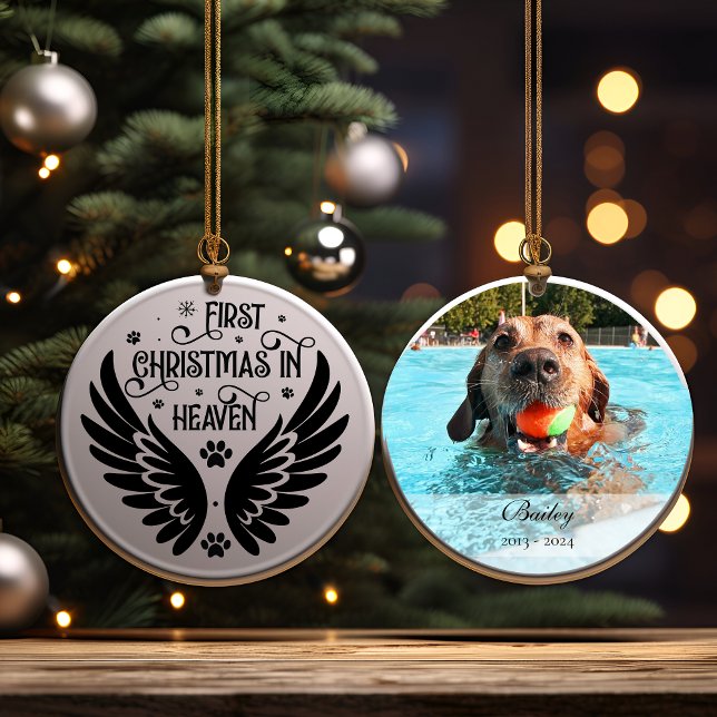 Personalized Dog Memorial In Loving Memory Ceramic Ornament (Creator Uploaded)