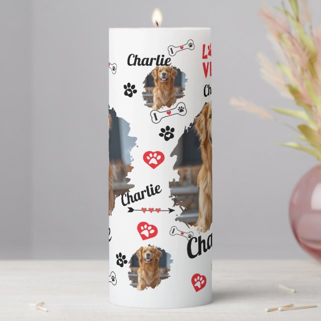 Personalized Dog Memorial Keepsakes |  Pet Pillar Candle (In Situ)