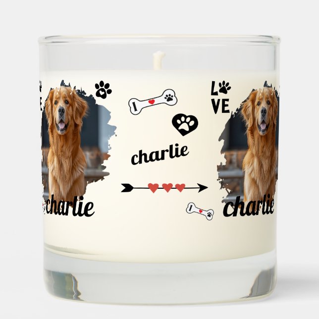 Personalized Dog Memorial Keepsakes | Pet Scented Candle (Front)