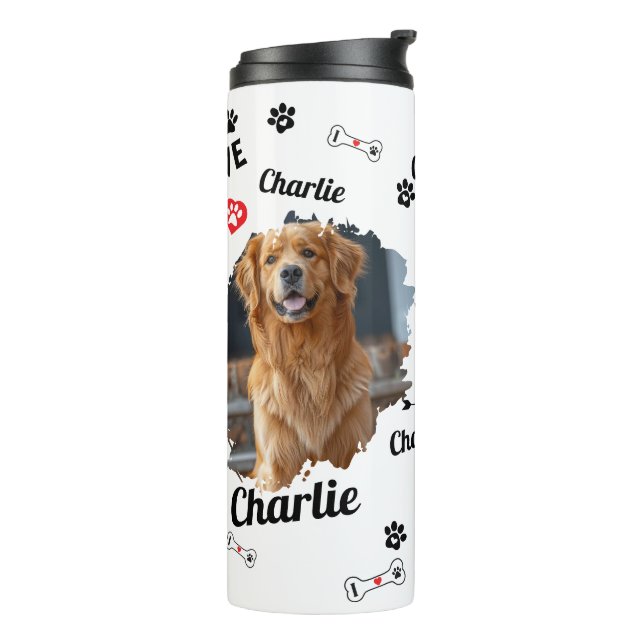 Personalized Dog Memorial Keepsakes |  Pet Thermal Tumbler (Rotated Left)
