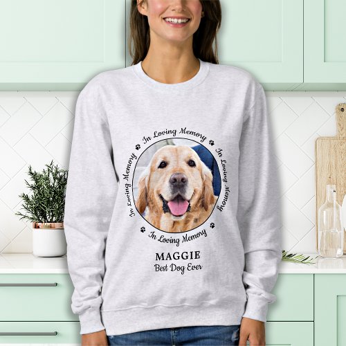 Personalized Dog Memorial Loving Memory Pet Photo  Sweatshirt