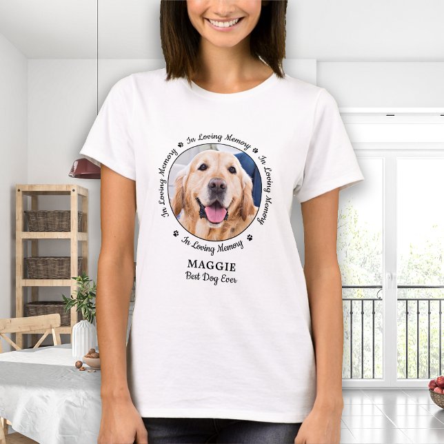 Personalized Dog Memorial Loving Memory Pet Photo T-Shirt (Creator Uploaded)