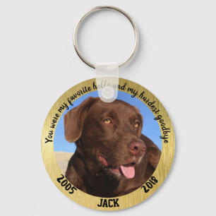 Personalized Dog Memorial My Favorite Hello Keychain