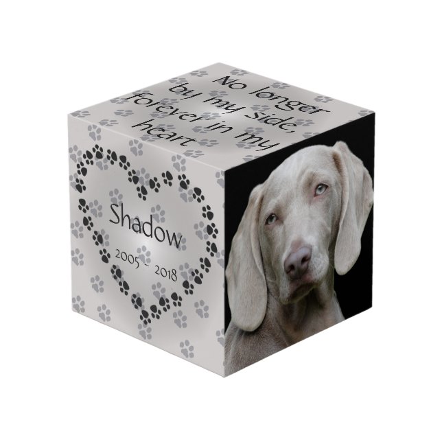 Personalized Dog Memorial No Longer By My Side Cube (Front Angled)