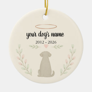 Personalized Dog Memorial Ornament – Name & Dates