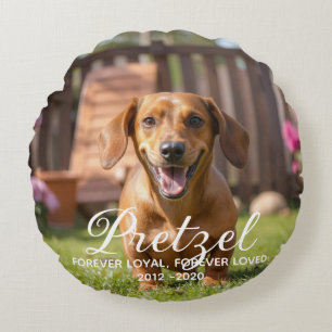Personalized Dog Memorial Pet Loss Round Pillow