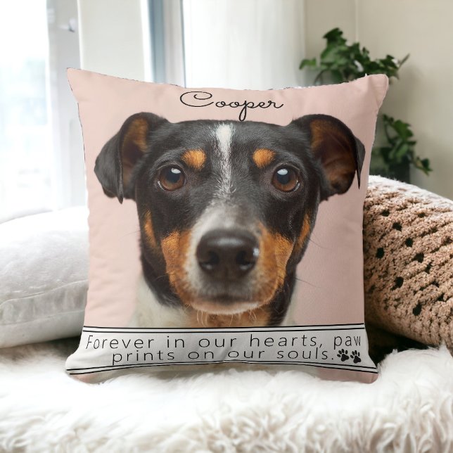 Personalized Dog Memorial Photo / Pet Loss Gift Throw Pillow (Creator Uploaded)