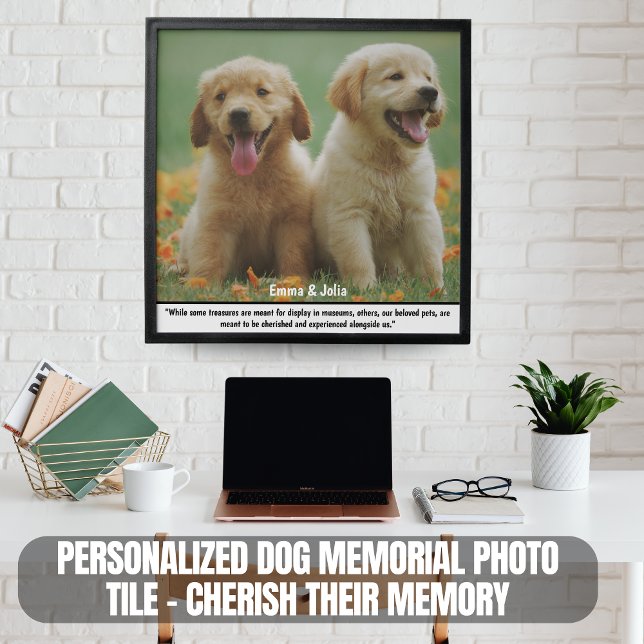 Personalized Dog Memorial Photo Tile - Cherish The (Personalized Dog Memorial Photo Tile - Cherish Their Memory)