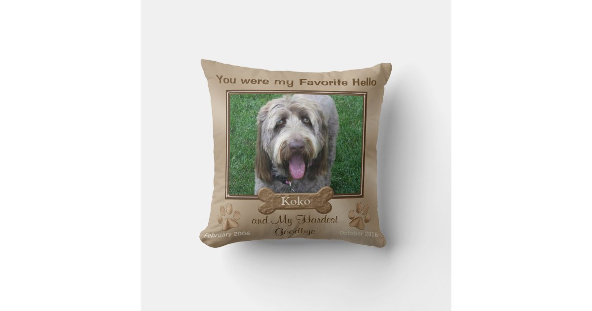 Personalized Dog Memorial Pillow PHOTO and TEXT | Zazzle