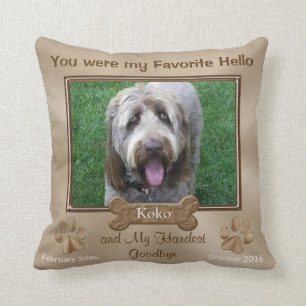 Personalized Dog Memorial Pillow PHOTO and TEXT