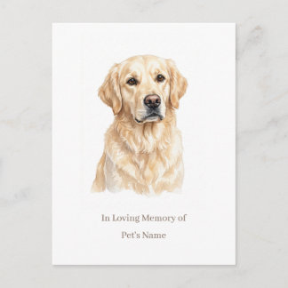 Personalized Dog Memorial Postcard with Editable P