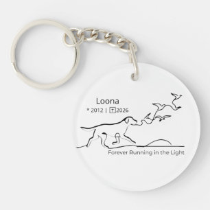 Personalized Dog Memorial Sympathy Line Art Keychain
