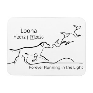 Personalized Dog Memorial Sympathy Line Art Magnet
