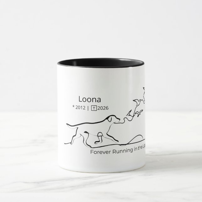 Personalized Dog Memorial Sympathy Line Art Mug (Center)
