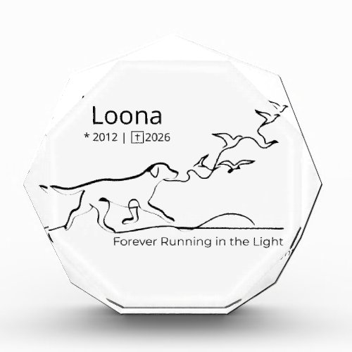Personalized Dog Memorial Sympathy Line Art Photo Block