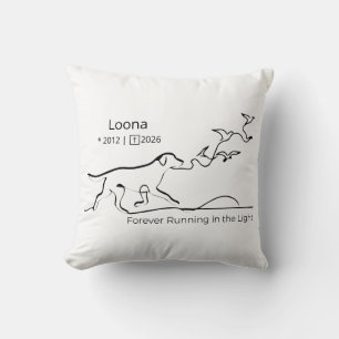 Personalized Dog Memorial Sympathy Line Art Throw Pillow