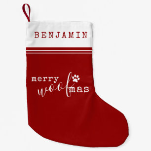Personalized Dog Merry WOOFmas Small Christmas Stocking