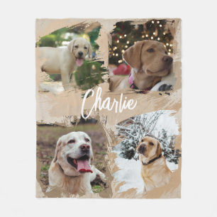 Personalized Dog Modern Photo Journey Keepsake Fleece Blanket