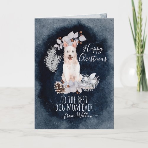 Personalized Dog Mom Belgian Laekinois Christmas Holiday Card