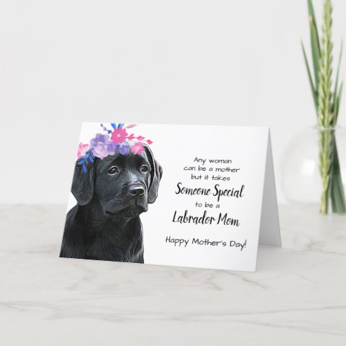 Personalized Dog Mom Black Labrador Mothers Day  Holiday Card