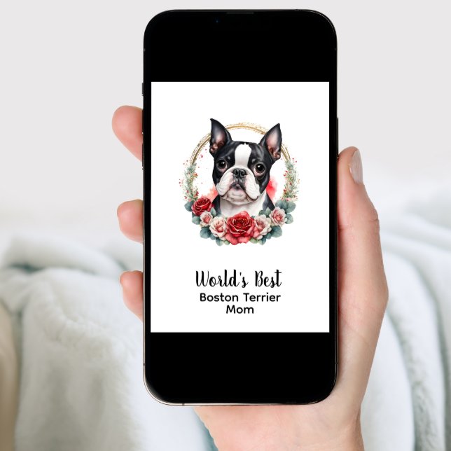  Personalized Dog Mom Boston Terrier Mother's Day  Holiday Card (Front Digital)