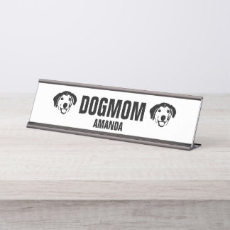 Personalized Dog Mom Custom Desk Name Plate